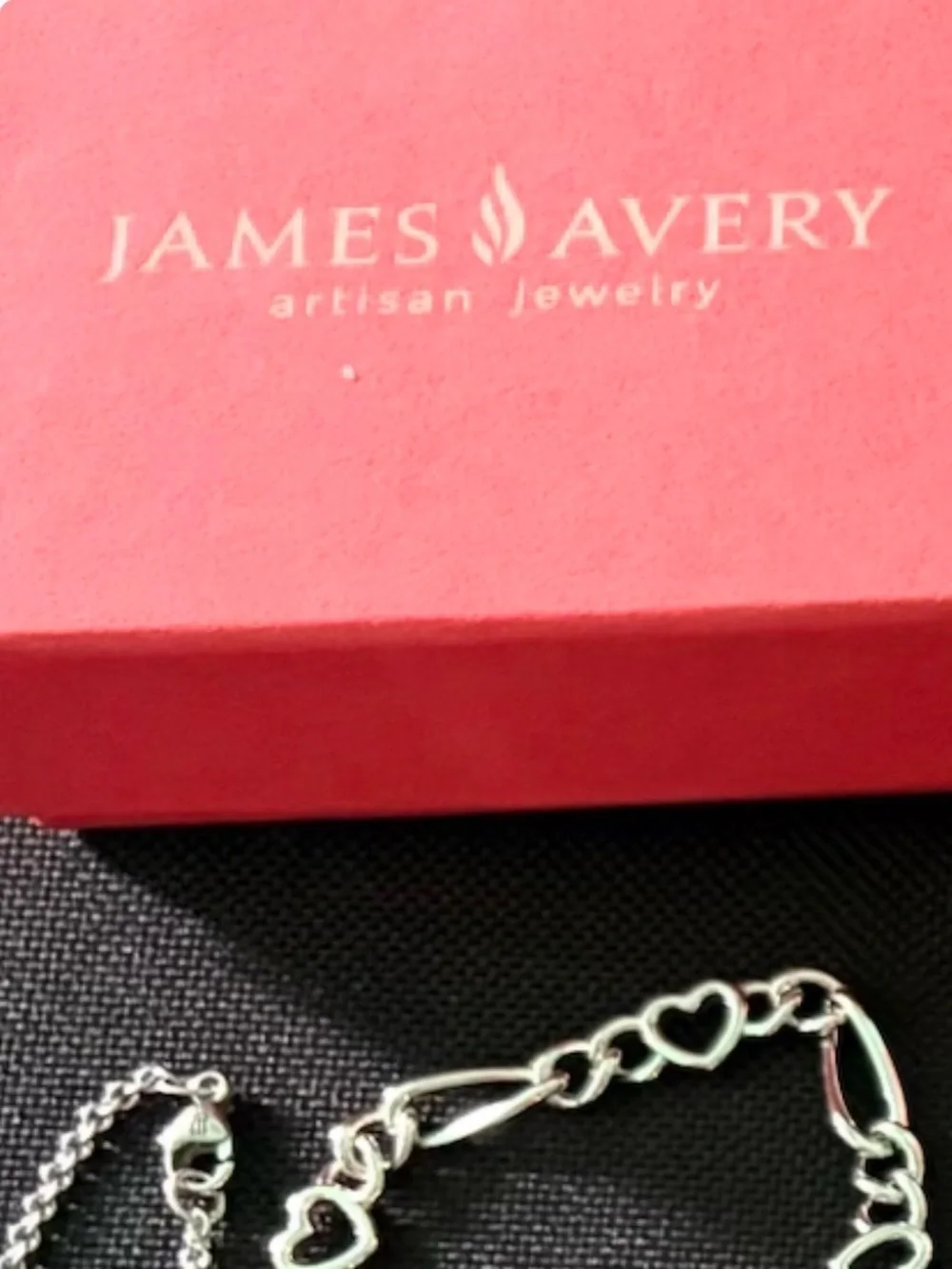James Avery Silver Heart Link Bracelet